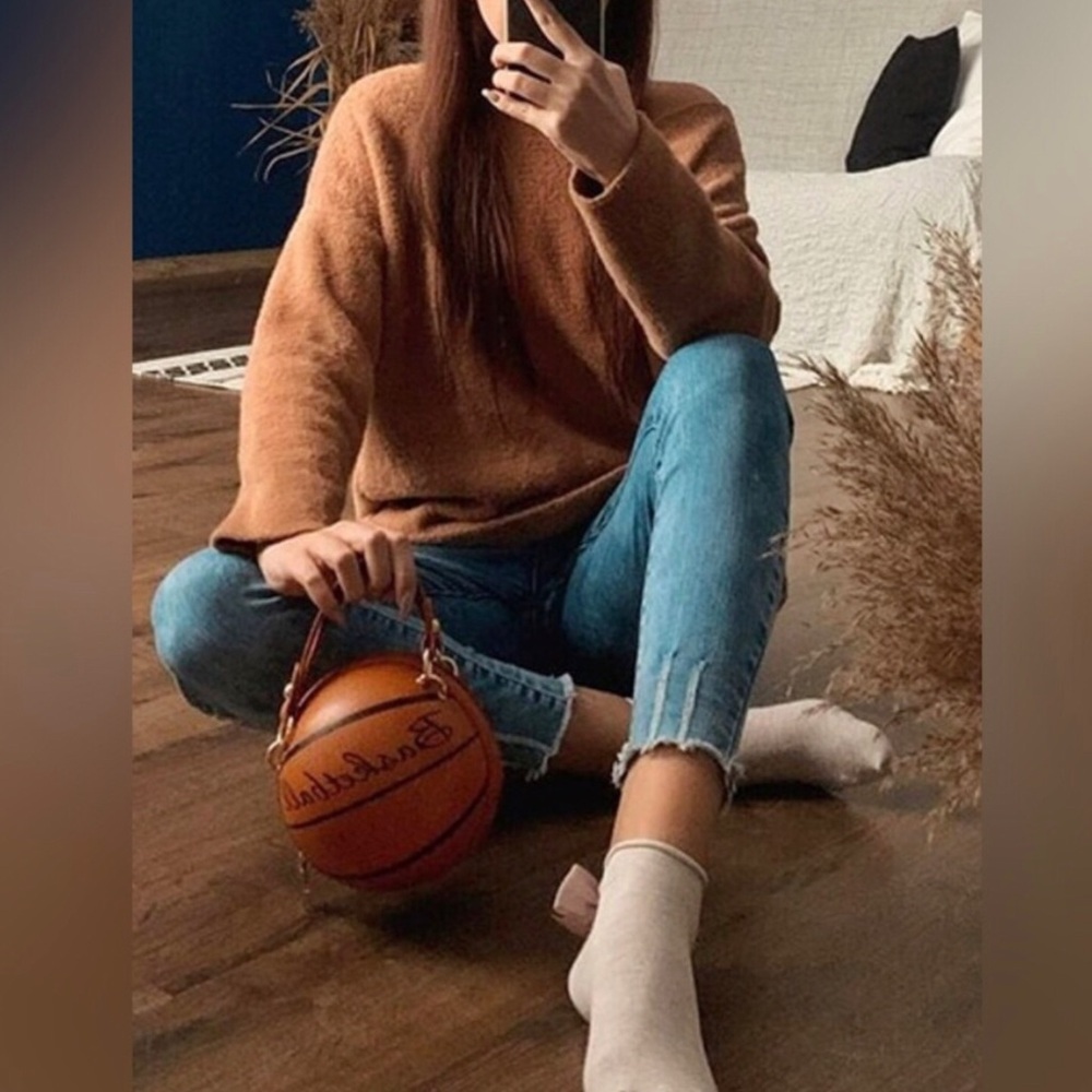 New Vegan Leather Mini Basketball Purse ~ Clutch Crossbody Basketball Bag - Picture 2 of 16